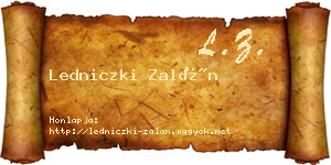 Ledniczki Zalán névjegykártya